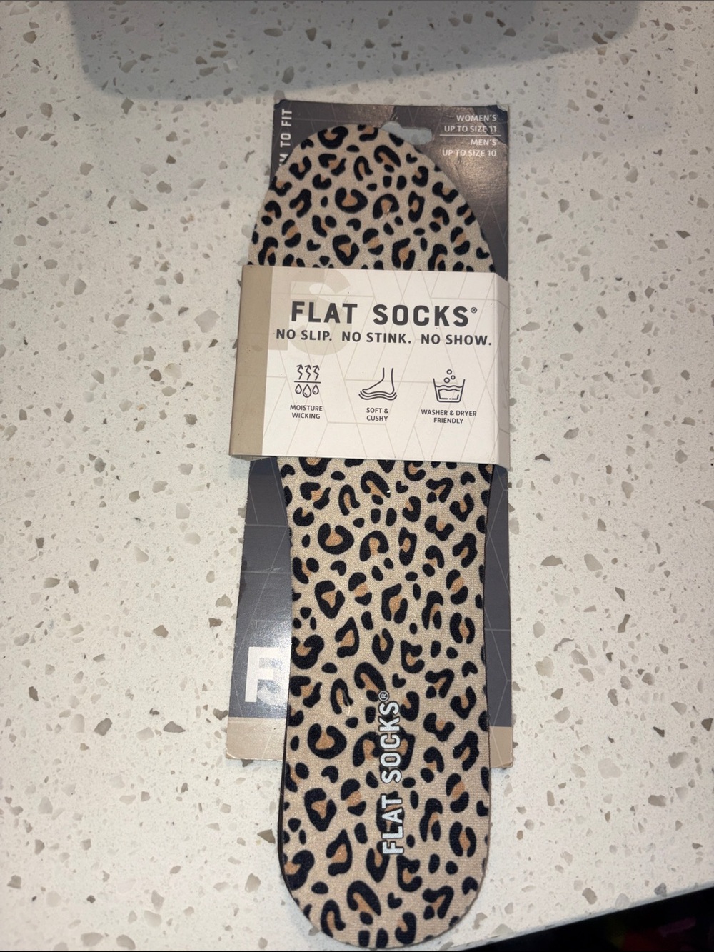 Leopard No-Show Liners - Beige & Black